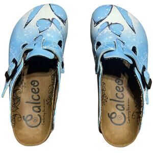 Calceo line Goby shoes bohemian clogs in a light blue size 35 US size 5